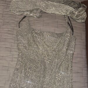 Elegant Silver Women's Dress